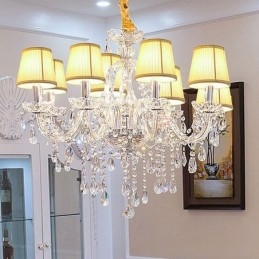 Lustre en cristal moderne, suspension européenne transparente