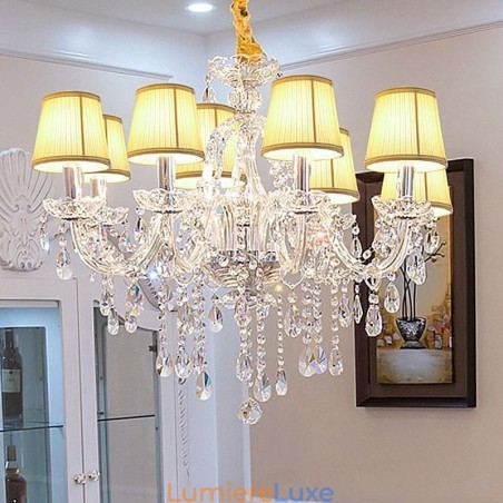 Lustre en cristal moderne, suspension européenne transparente Lustre en cristal moderne, suspension européenne transparente
