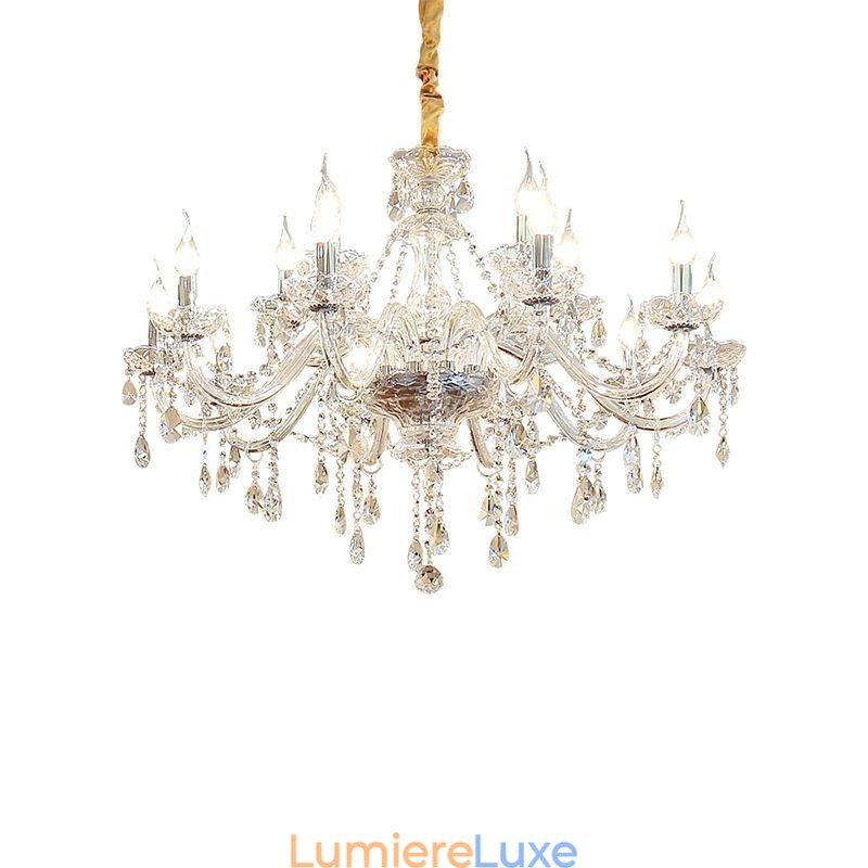 Lustre en cristal moderne, suspension européenne transparente