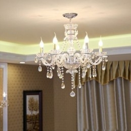 Lustre en cristal moderne, suspension européenne transparente