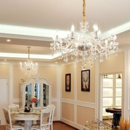 Lustre en cristal moderne, suspension européenne transparente