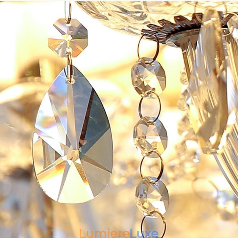 Lustre en cristal moderne, suspension européenne transparente