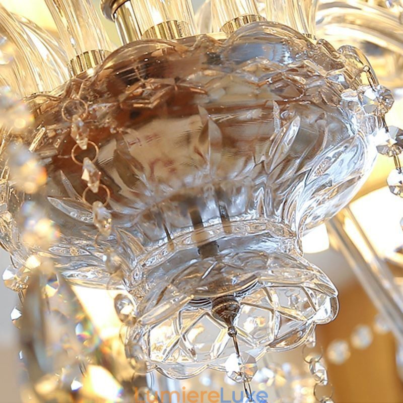 Lustre en cristal moderne, suspension européenne transparente