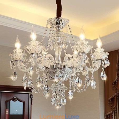 Lustre en cristal de luxe, suspension européenne élégante Lustre en cristal de luxe, suspension européenne élégante