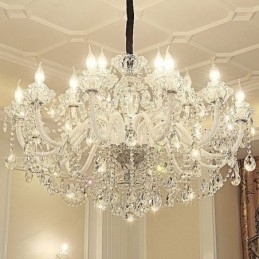 Lustre en cristal de luxe, suspension européenne élégante
