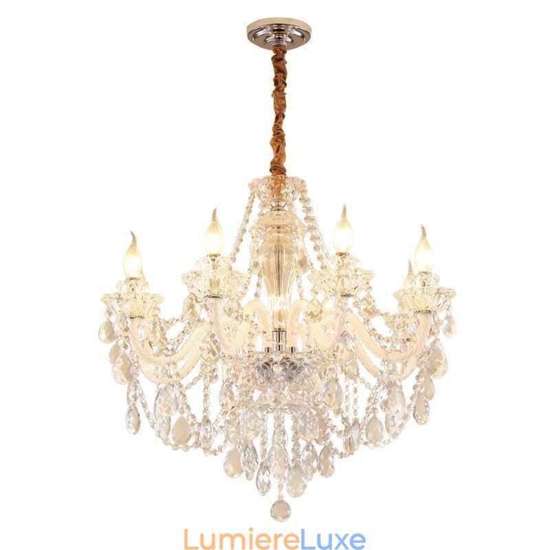 Lustre en cristal de luxe, suspension européenne élégante