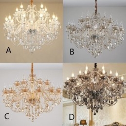Lustre en cristal de luxe, suspension européenne élégante