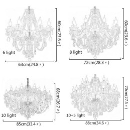 Lustre en cristal de luxe, suspension européenne élégante