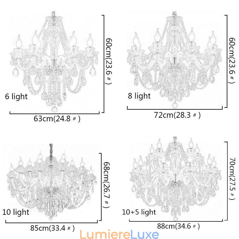 Lustre en cristal de luxe, suspension européenne élégante