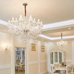 Lustre en cristal de luxe, suspension européenne élégante