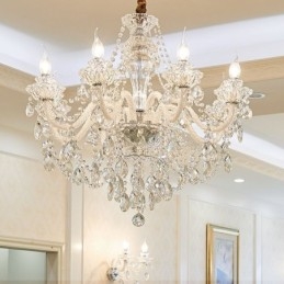 Lustre en cristal de luxe, suspension européenne élégante