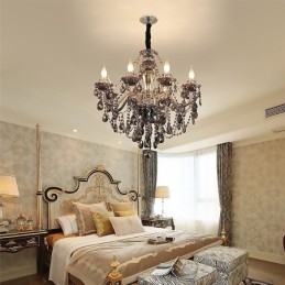 Lustre en cristal de luxe, suspension européenne élégante