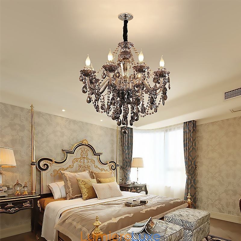 Lustre en cristal de luxe, suspension européenne élégante