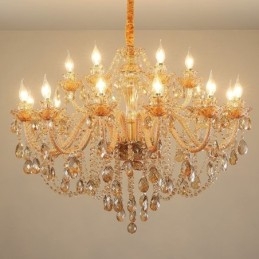 Lustre européen en cristal de luxe cognac
