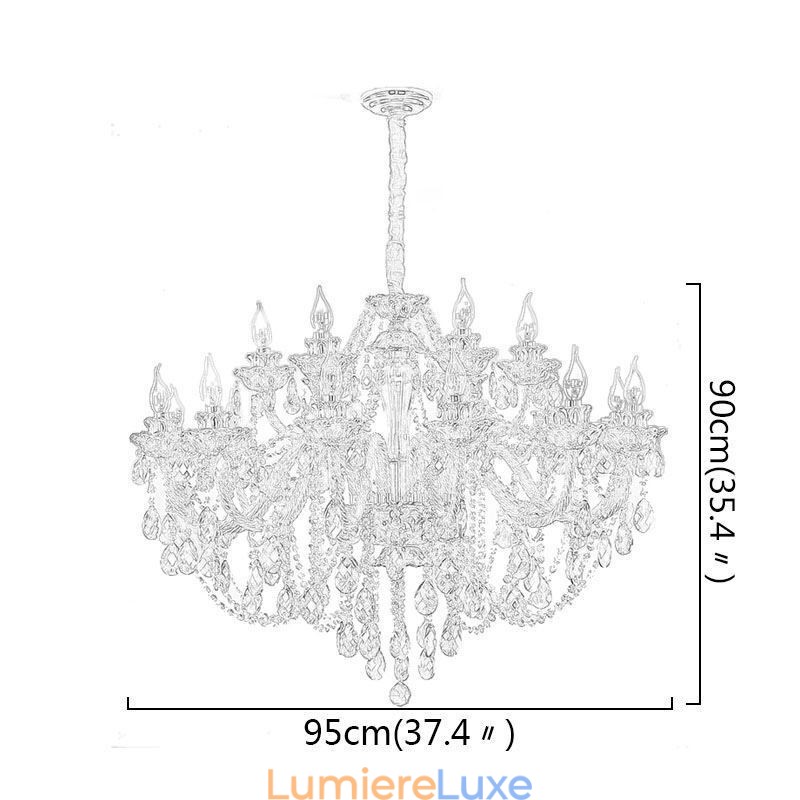 Lustre européen en cristal de luxe cognac