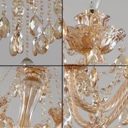 Lustre européen en cristal de luxe cognac