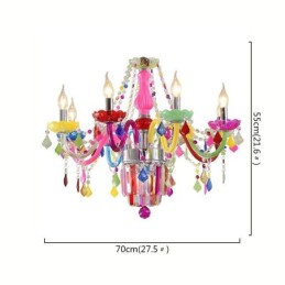 Lustre en cristal coloré, suspension européenne unique