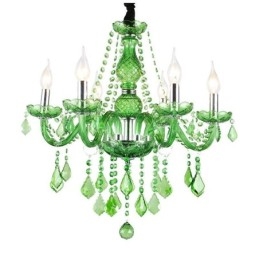 Lustre en cristal unique de style européen, suspension verte gazon