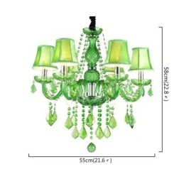Lustre en cristal unique de style européen, suspension verte gazon