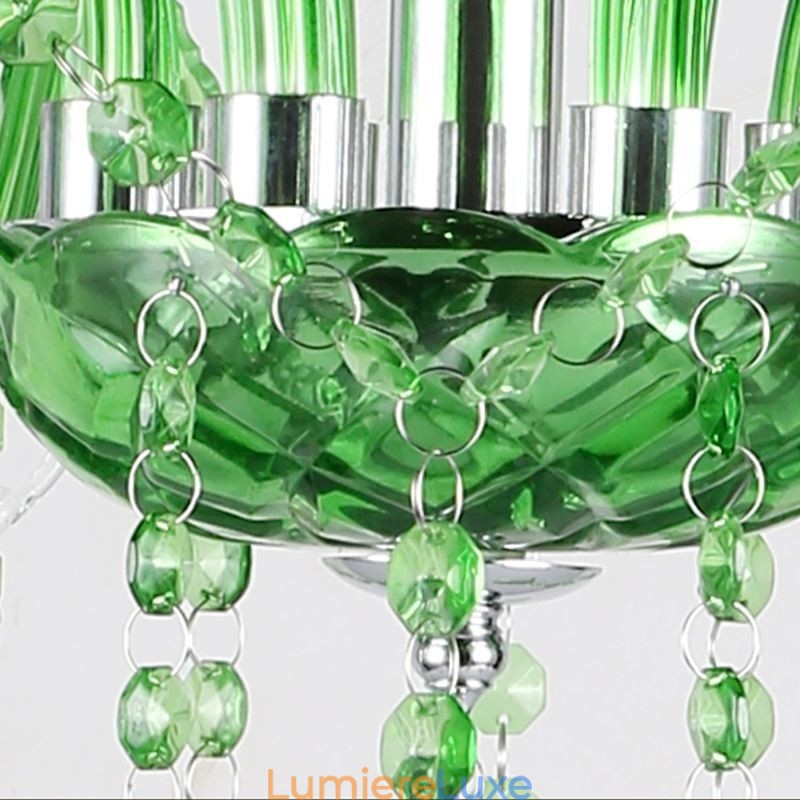 Lustre en cristal unique de style européen, suspension verte gazon