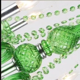 Lustre en cristal unique de style européen, suspension verte gazon