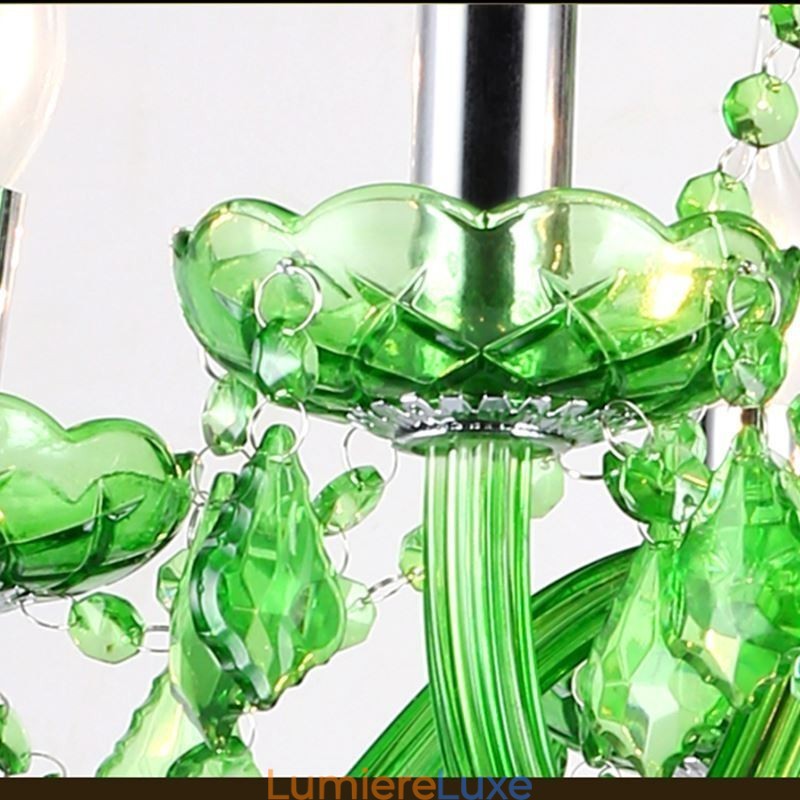 Lustre en cristal unique de style européen, suspension verte gazon