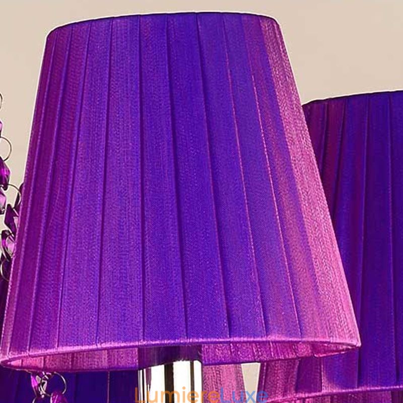 Lustre en cristal de style européen, suspension violette