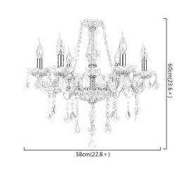 Lustre en cristal de style européen, suspension rose romantique