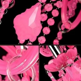 Lustre en cristal de style européen, suspension rose romantique