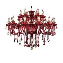 Lustre européen en cristal rouge