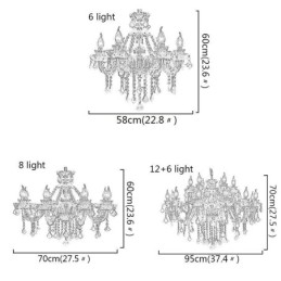 Lustre européen en cristal rouge