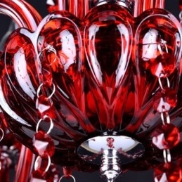 Lustre européen en cristal rouge