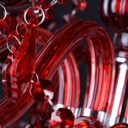 Lustre européen en cristal rouge