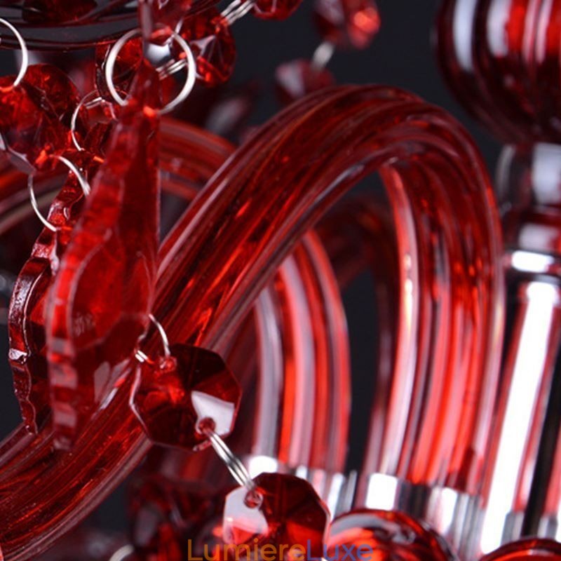 Lustre européen en cristal rouge
