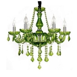 Lustre en cristal de style européen, suspension verte unique
