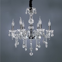Lustre élégant en cristal à 6 lumières