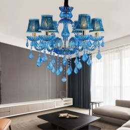 Lustre en cristal élégant, suspension européenne bleue