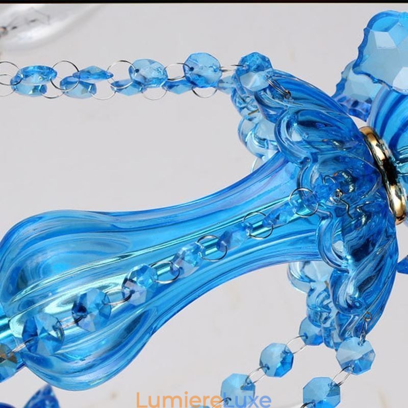 Lustre en cristal élégant, suspension européenne bleue