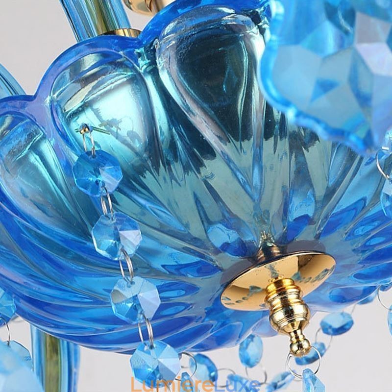 Lustre en cristal élégant, suspension européenne bleue