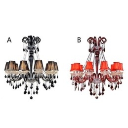 Lustre rétro en cristal noir européen
