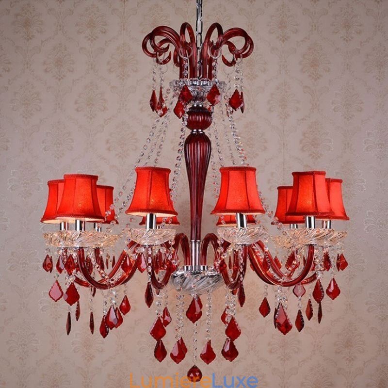 Lustre rétro en cristal noir européen