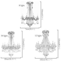 Lustre en cristal européen élégant, suspension
