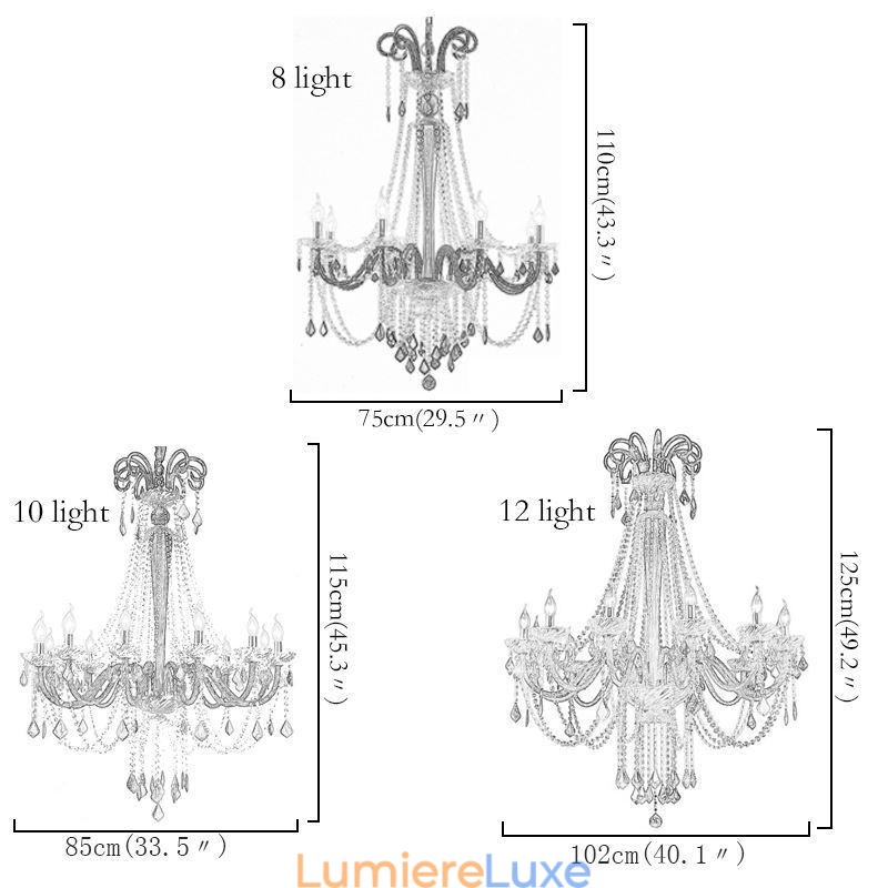 Lustre en cristal européen élégant, suspension