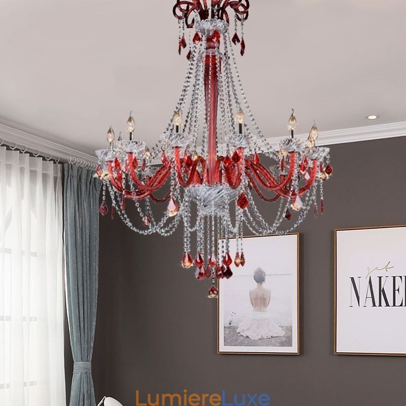Lustre en cristal européen élégant, suspension