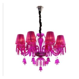 Lustre européen en cristal avec cloches et suspension en verre