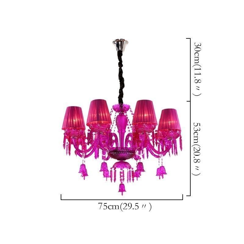 Lustre européen en cristal avec cloches et suspension en verre