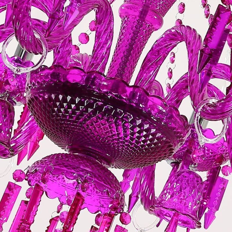 Lustre européen en cristal avec cloches et suspension en verre