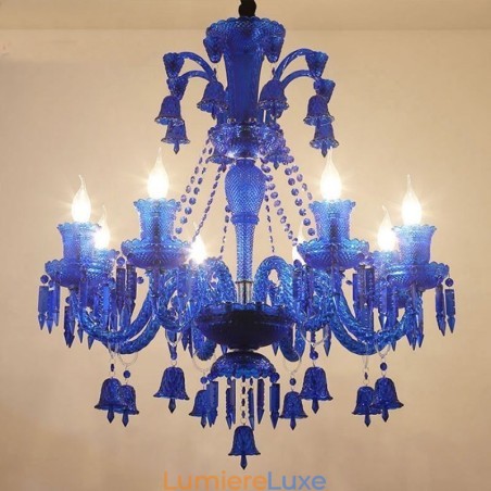 Plafonnier en cristal, lustre européen, suspension avec cloches Plafonnier en cristal, lustre européen, suspension avec cloches