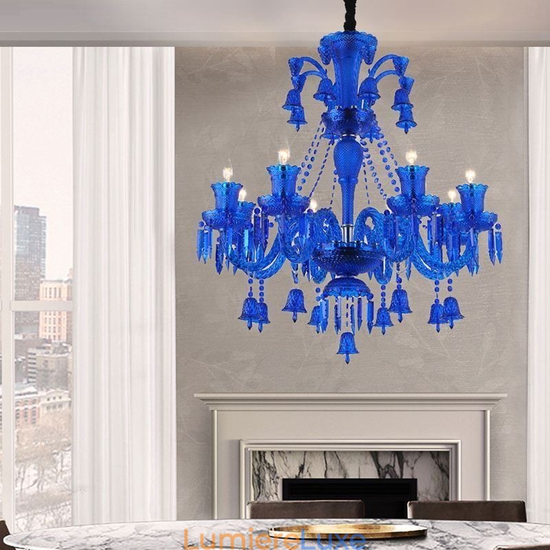 Plafonnier en cristal, lustre européen, suspension avec cloches