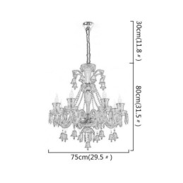 Plafonnier en cristal, lustre européen, suspension avec cloches